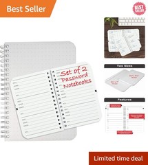Compact Password Organizer Set: 120 Pages Each in Stylish 5×7 & 3.5×5.25 Sizes