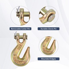 6 Pack G70 3/8″ Clevis Grab Hooks Tow Chain Hook Flatbed Truck Trailer Tie Down