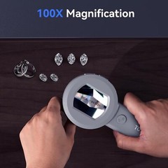 TOMLOV Digital Microscope 100X Coin Magnifying Glass Portable Jewelers Loupe USB