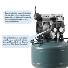 40L Portátil Compresor de aire silencioso médico dental libre de aceite 800W