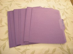 File Folders 10 Pack PURPLE 8.5 x 11 Inch 1/3 Cut gently used