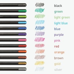 Pentonic Gel Pens, 24 Count, Assorted Colored Ink (12 Colors, 2 Of Each Color),