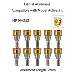 US Nobel Active Locator Overdenture Abutment Narrow Platform NP NA352 & Male Cap