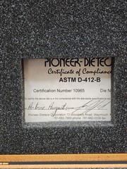 Pioneer-Dietecs ASTM D-412-B Specimen Cutting Die Rubber Tensile Test w/ Box