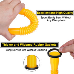 Gas Can Spout Replacement, Gas Can Nozzle, (5 Kit-Yellow) Flexible Pour Nozzle S