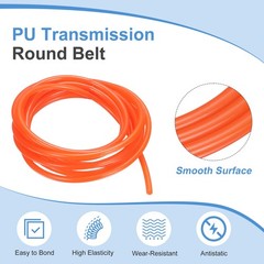 PU Transmission Belt, 3.5mm Dia 3.3ft (1 Meter) Length (Smooth Surface, Orange)