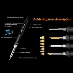 3DZWMAN Heat Set Insert Tool Kit 60W Digital Soldering Iron 380 Pcs Nuts