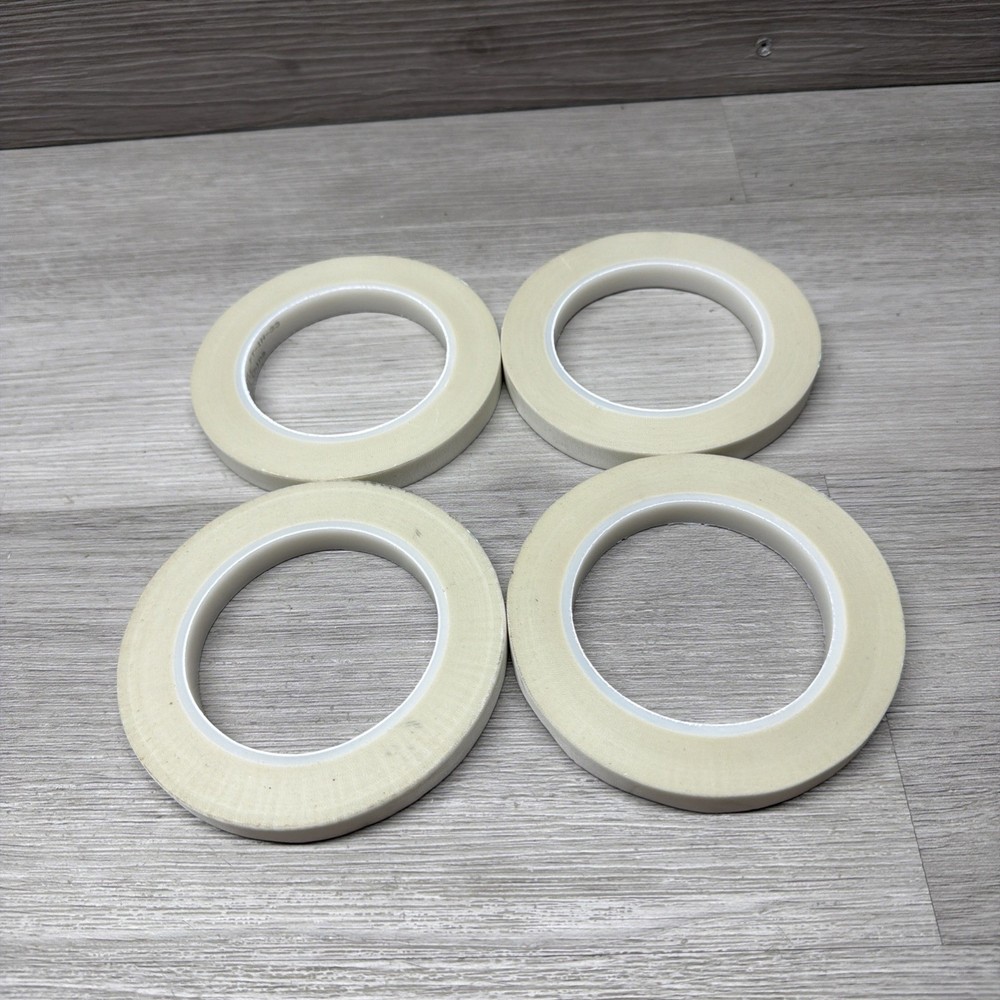 Lot Of 4 Rolls Thermon FT-1H-33 Heat Tracing Fiberglass Fixing Tape, 1/2” Wide