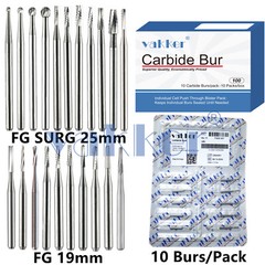 10/Pk Dental Carbide Burs Friction Grip Pear Round FG 19mm FG SURG 25mm Surgical