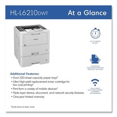 Bankers Box HLL6210DWT Business Monochrome Laser Printer w/ Dual Paper Trays New