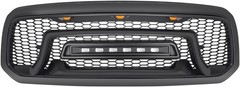 Front Grille Dodge Ram 1500 2013 2018 Matte Black Off Road Lights
