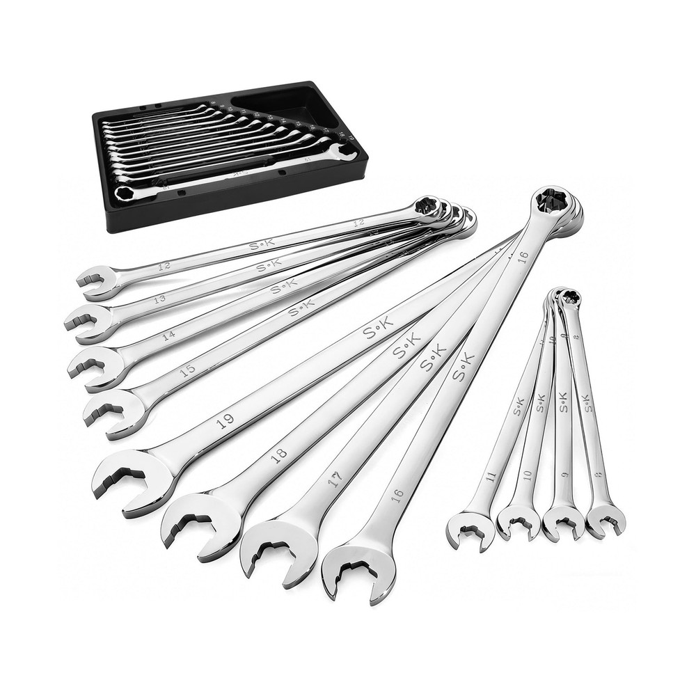 SK 6 Point Bolt Extractor Wrench, Metric 8 to 19mm, 12-Piece, Extra Long Comb…