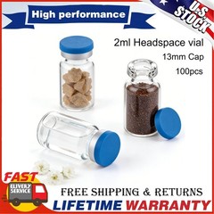 100 Pcs 2ml Clear Glass Vials, Borosilicate, Autoclavable with Aluminum Flip Cap