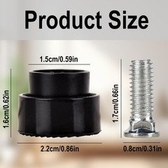 6 Pcs Door Stopper Rubber Tips Replacement Black
