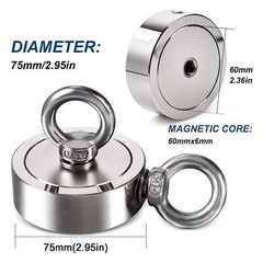 1300 lbs Magnet Fishing Kit AnglerMag Double Sided Magnetic Fishing Kit