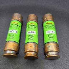(3) Bussmann FRN-R-35 Fusetron 35Amp 250V AC/125V DC Time-Delay