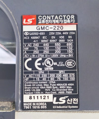 LS GMC-220 CONTACTOR 275A AC380-450V 50/60HZ