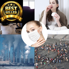 Borje White Disposable Face Masks 100 Pcs 100 Count (Pack of 1),