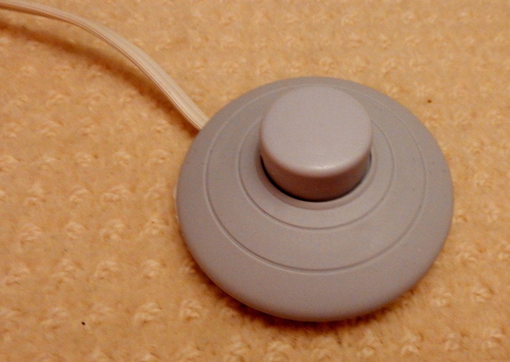 Lot of Two STEP ON/OFF BUTTON Push Floor Foot Pedal Lamp Light Switch Light Grey