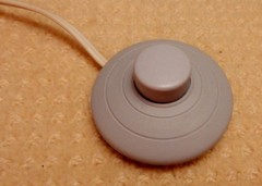 Lot of Two STEP ON/OFF BUTTON Push Floor Foot Pedal Lamp Light Switch Light Grey