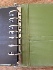 Franklin Covey ~ Green Classic Leather 7 Ring Planner ~ Excellent Pre-Owned