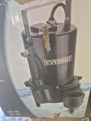 Everbilt 3/4 HP Submersible Sewage Ejector Pump Float 110 GPM 115V 2″