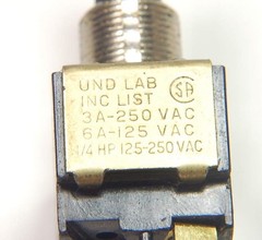 Lot of 2 – Carling – Momentary Toggle Switch, SPDT 6Amp 125VAC, Paddle, New