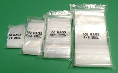 400 Assortment Reclosable 2mil Bags Assorted Sizes 2×2 2×3 3×4 & 4×6 100 Each