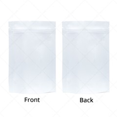 Assorted Size Matte Two Sided White Foil Mylar Stand Up Zip Lock Pouch Bag B02