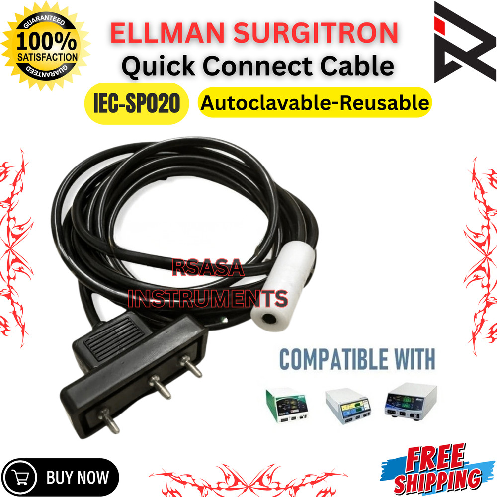 Ellman Quick Connect Cable IEC-SP020 Reusable-Autoclavable New CE Approved.