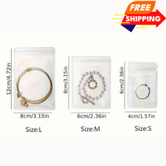 Anti Tarnish Jewelry Bags Clear PVC Ziplock Resealable Ring Earring 10-100Pcs