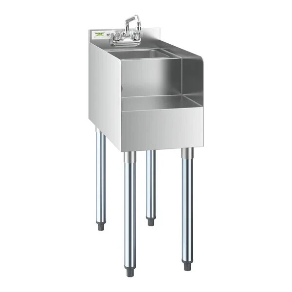 23″W x 12″L Stainless Steel Restaurant Underbar Blender Station with Dump Sink