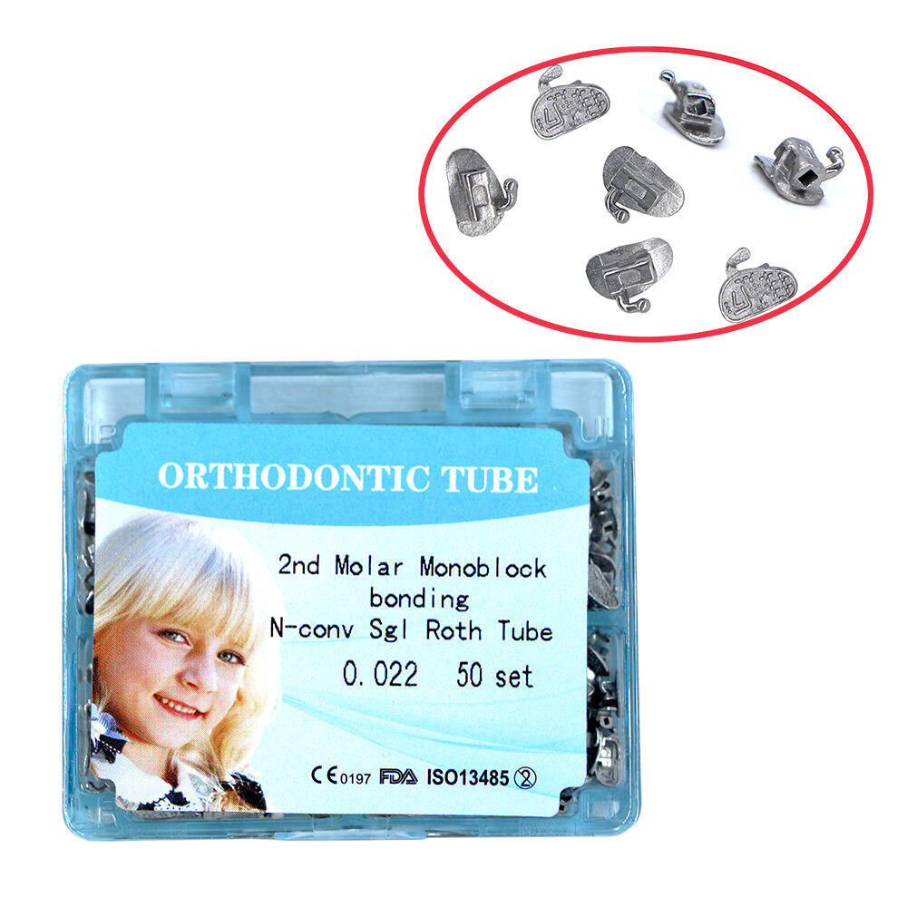 1-10box Dental Orthodontic tube 2nd molar bonding n-conv roth 0.022 50sets/box