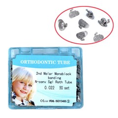 1-10box Dental Orthodontic tube 2nd molar bonding n-conv roth 0.022 50sets/box