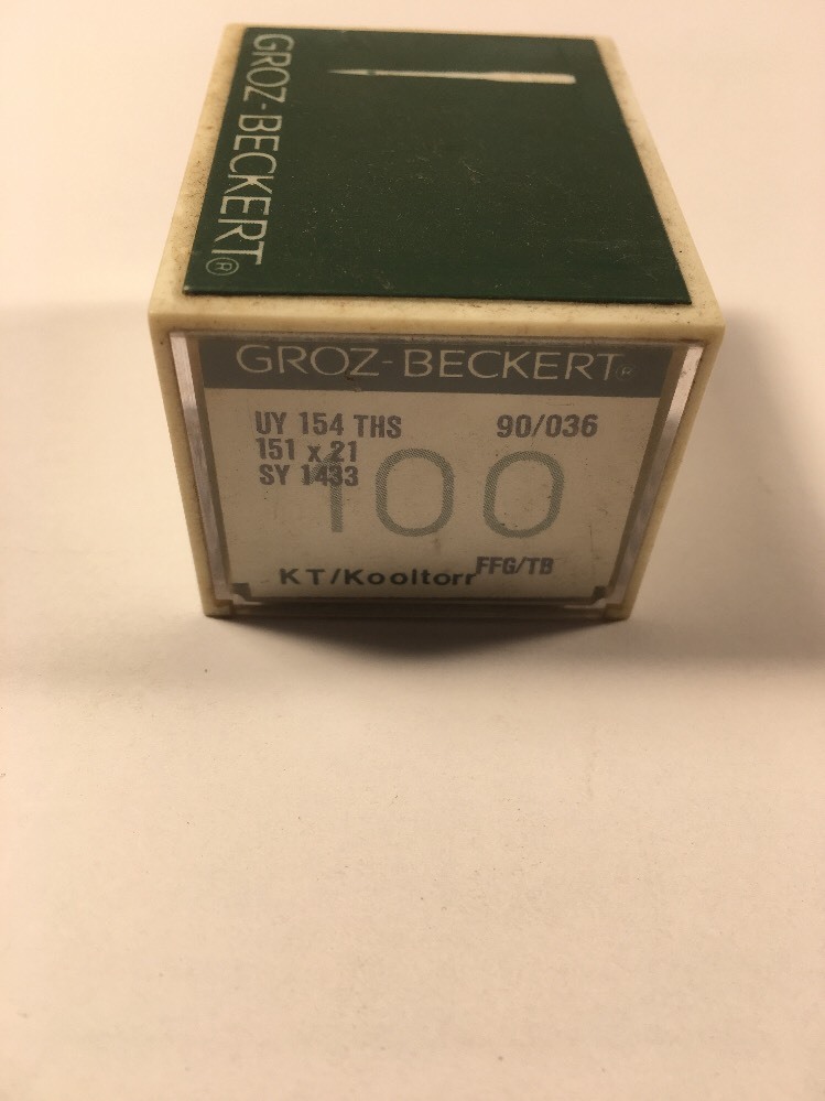 BOX OF 100 GROZ-BECKERT INDUSTRIAL SEWING NEEDLES 154THS SIZE 90/036
