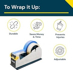 Excell Heavy Duty Steel Desk Tape Dispenser (2″ Wide) Padded Foam Base