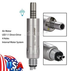 1-5 Dental Inner Water E-generator LED Low Speed Air Motor Handpiece 4 Hole po