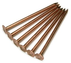 1″ Smooth Shank Solid Copper Roofing Nails 10 Gauge USA Made – Qty 50