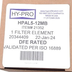 Hy-Pro HPAL5-12MB Filter Element, 1.04in ID, ø3in x 4.85in Length, 250°F Max