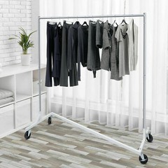 Heavy-Duty Commercial Garment Rack Rolling Z-Base Storage Clothing Shelving Rack