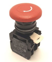 Eaton E22LLB2 Push/Twist To Release Operator, Red, 2NC, 40mm Dia, 22.5mm, E22B1