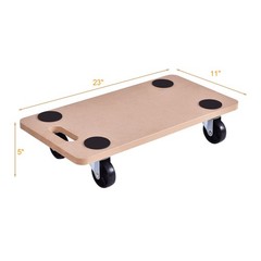 IRONMAX 440lbs Platform Dolly Rectangle Wood Utility Cart Wheeled Transporter