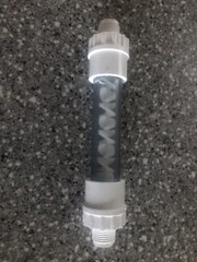 Static mixer clear PVC NPT or BSP 1/2″ ID process mixing 6.5″ long