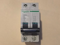 Schneider 24982, Miniature Circuit Breaker Multi-9, C60, C60H, 2A, 2P, C (NOS)