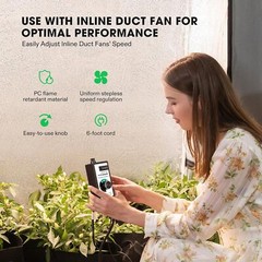 VIVOSUN 1500W Variable Speed Controller Electric Motor AC 120V for Inline Fan