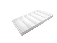 Heavy Duty Jet-Stone 2 Compartment Stackable Plastic Tray Organizer Black/White