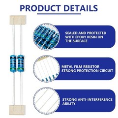 50 Pcs 1W 1 560 Ohm Metal Film Resistor Resistance DIY Project E Color: 50 pcs