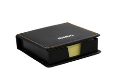 Faux PU Leather Sticky Note Memo Holder Set Post Notes Dark Brown Home Office