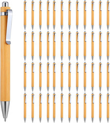 50Pcs Bamboo Pens Bulk Wooden Pens Engraving Wooden Ballpoint Wood Natural…