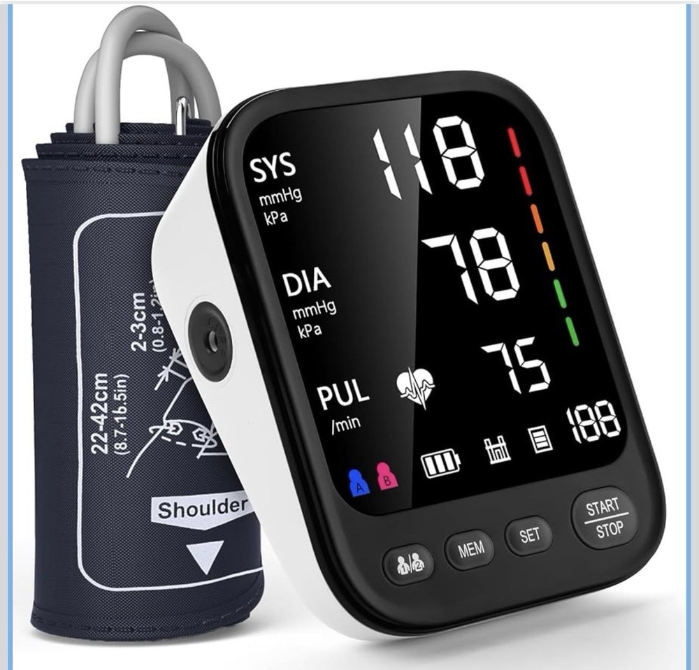 Invaxe Automatic Arm-Type Digital Blood Pressure Monitor, Large Cuff, Backlit, …